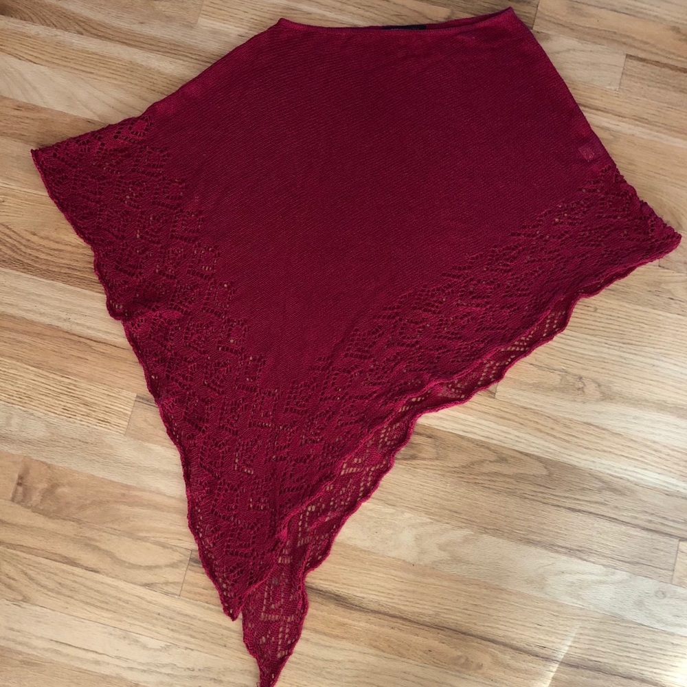 BCBG VintageThin Knit Asymmetrical Poncho